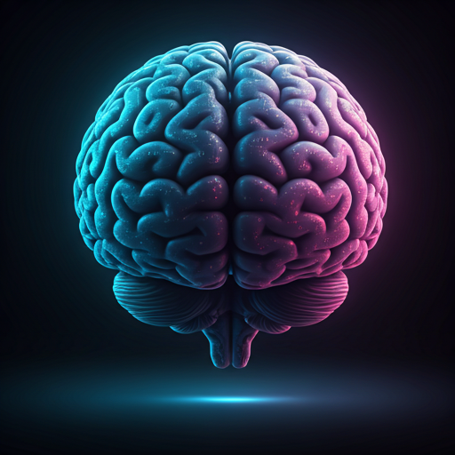 Glowing digital brain concept art